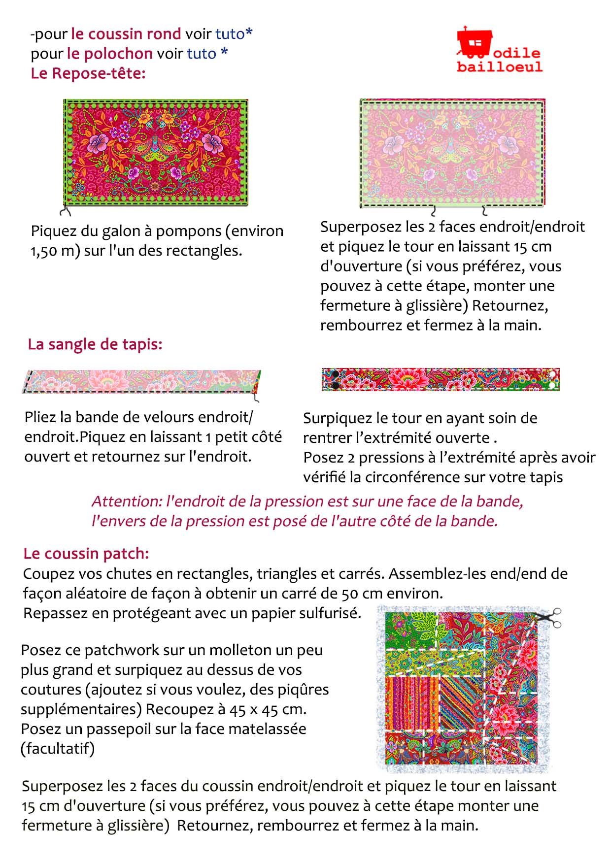 Tuto gratuite coussins 2
